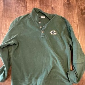 Large Tommy Bahama Green Bay Packers Henley Fleece